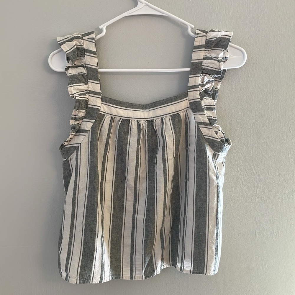 *3 for $15* Loft Striped Blouse w/ Ruffle Sleeves